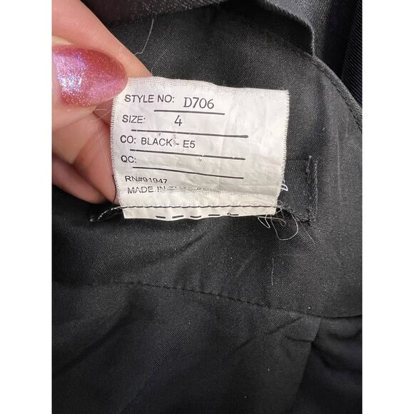 Alfred Sung Black Sleeveless Satin Twill Jewel Neck Dress Gown Womens 4 - Picture 9 of 11